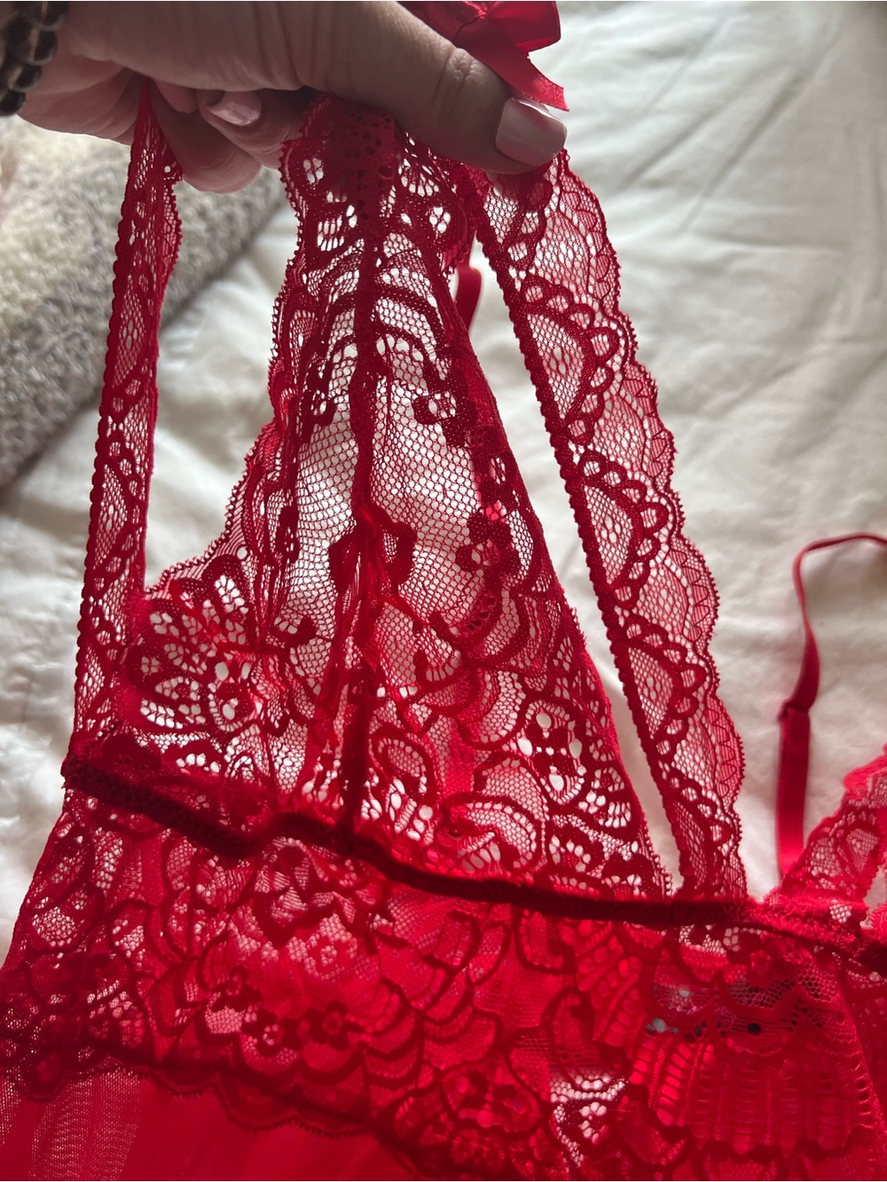 Bundle of 2 Red Lace Pure Romance Lingerie Nightgowns Size 3X - Picture 5 of 13